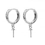 925 Silver Pave Set CZ Cubic Zirconia Huggie Hoop Earrings Finding 9EM08