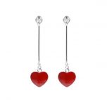 Red Heart 925 Silver Linear Earring Findings/Mounting/ Setting