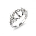 925 Sterling Silver with Cubic Zirconia Ring Mounting For DIY Jewelry Making Supplies