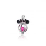 Mouse with Bow Pearl Cage Pick A Pearl or Wish Pearl Holder Locket Bowknot Pearl Cage Pendant