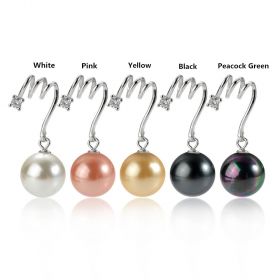 Multi Color Shell Pearl Drop Pendant Sterling Silver Wave Design