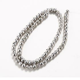 5mm Silver Plated Hematite Loose Beads Strand for Beading Jewelry Making