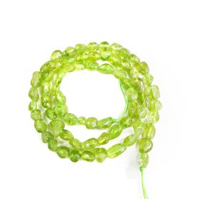 Irregular Peridot Smooth Beads Strand 16 inch Long Semi Precious Stone Beads for Jewelry Making