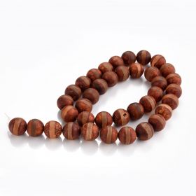 Matte Tibetan Dzi Agate Stone Beads Striped Buddha Malas Beads for Jewelry Making 15" Strand