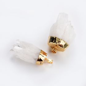 White Crystal Stone Cluster Pendant for Women DIY Necklace Jewelry Supplies