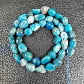 Irregular Smooth Blue Apatite Stone Beads for Jewelry Making DIY Beads Bracelet 16 inch/Strand