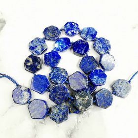 Flat Blue Lapis Lazuli Healing Power Energy Stone Beads for DIY Handmade Bracelet Jewelry 16 inch