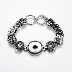 Alloy Vintage Punk Style Snap Bracelet Wristband with Adjustable Toggle Clasp