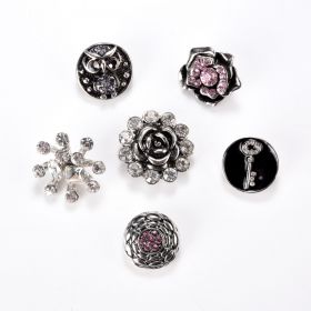 Mixed Alloy Rhinestones Snap Buttons Jewelry Charms DIY Accessories Multiple Pattern