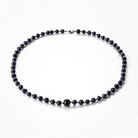 Black Freshwater Pearls Single Strand Necklace Jewelry Gifts 20 inches