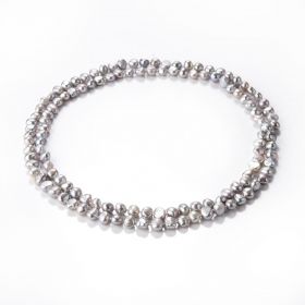 7-8mm Gray Baroque Pearl Beaded Long Strand Necklace for Women 36"