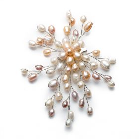 Multicolor Freshwater Pearl Brooch Elegant Chandelier Brooch