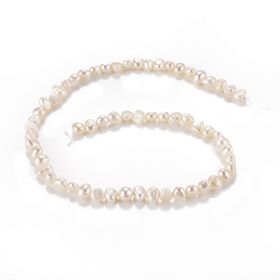 Nugget White Freshwater Pearl Loose Beads Strand 14" for Jewelry Making