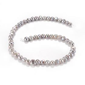 7-8mm Grey Nugget Baroque Freshwater Pearls Loose Beads Strand for Beading Jewelry Making 14 inch