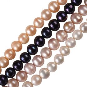 15" Full Strand 8-9mm Freshwater Potato Pearls Beads Multi Colored