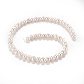 White Potato shaped Freshwater Pearl Loose Beads 7-8mm 14.5 inch for DIY Jewelry Making