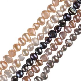 15 inch Full Strand of Baroque Freshwater Pearls 7-8mm Multi Colors