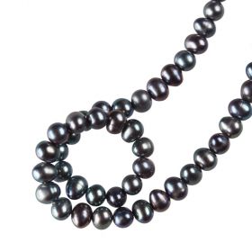 15 inch Strand of Culture Freshwater Potato Pearl 4-5mm Black