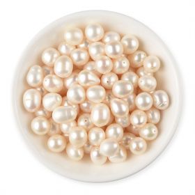 10-11mm White Loose Teardrop Genuine Freshwater Pearls Half Drilled Hole 10PCS