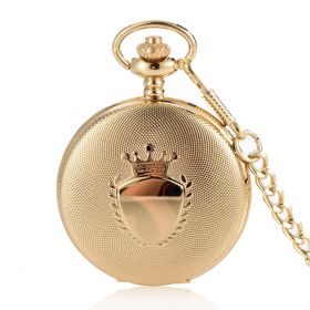 Antique Round Golden Case Cover Pocket Watches Quartz Movement with Chain