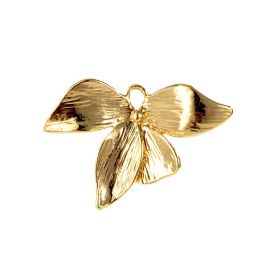 Gold Plated Brass Orchid Flower Charms Pendant for DIY Crafting Jewelry Supplies