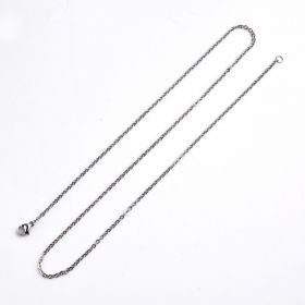 2mm 316L Stainless Steel Chain Link Necklace 17.5 / 19.5 Inch MEN198