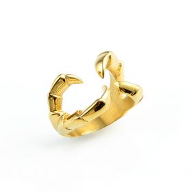 Unique Claws Design Ring Stainless Steel Golden Color for Daily Ornaments