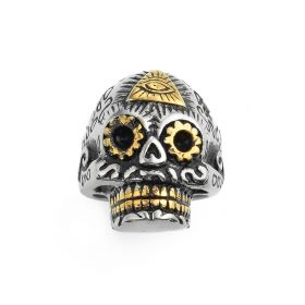 Vintage Unique Gothic Skull Design Biker Stainless Steel Men's Ring