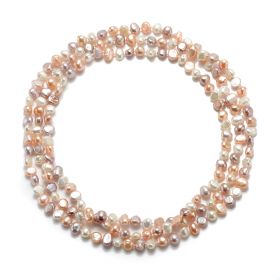 Classic Women's Nugget Mixed Color Freshwater Pearl Rope Strands Necklace