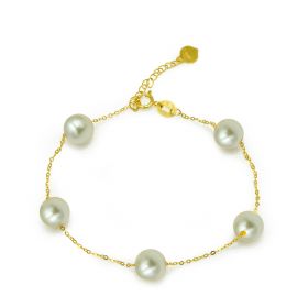 Classic 18K Gold Akoya Pearl Women Bracelet Chain Fashion Jewelry Ornament