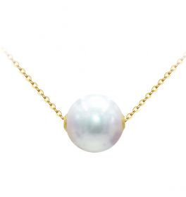 Fashion Women's 18K Gold Akoya Pearl Pendant No Necklace Chains