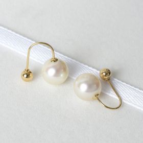 Simple Design 18 K Gold Pearl Earring Jewelry with Safety Hook for Women