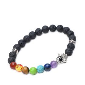 Lava Rock 7 Chakra Stone Essential Oil Diffuser Bracelet