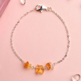 Best Gift 925 Silver Sterling Bracelet Jewelry with Colorful Nugget Gemstone Bangle