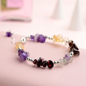 Exquisite Nugget Gemstone 925 Sterling Silver Bracelet Bangle for Women