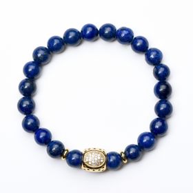 Healing Stones Lapis Lazuli Bracelet Yoga Chakra Mala Beads Bracelet for Anxiety Depression Stress Relief