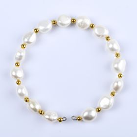 Elegant 8-9mm Rice Freshwater Pearl Single-Strand Opening Bracelet