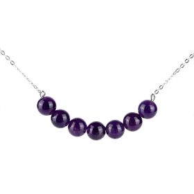 Dainty Amethyst Bar Choker Necklace Gemstone Minimalist Jewellery Fine Chain