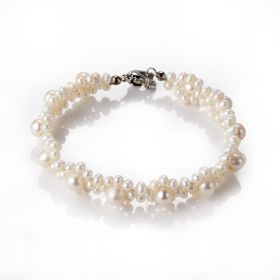 Unique Handmade Freshwater Pearl Flower Bracelet Bangle for Women Party/Wedding