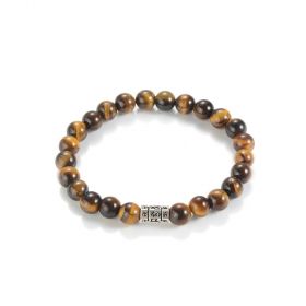 8mm Tigers Eye Stone Beaded Stretch Bracelets for Men