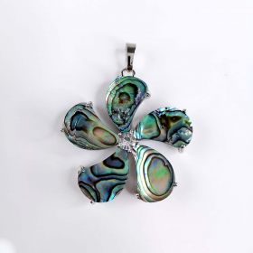 Natural Abalone Paua Shell Flower Jewelry Charm Pendants for Women