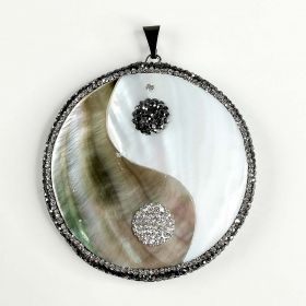 Mother of Pearl Shell Yin Yang Tai Chi Charms Pendant