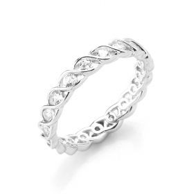 925 Sterling Silver Ring Wedding Band Full Eternity Ring for Women Girls