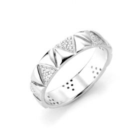 925 Sterling Silver Cubic Zirconia Finger Rings Minimalist Band Fashion Rings