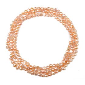 6-7mm, 7-8mm Nugget Pink Freshwater Pearl Rope Strands Necklace