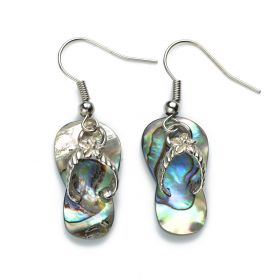 Chic Slipper Charm Abalone Shell Earrings Ladies Jewelry