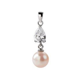 925 Sterling Silver Teardrop Pendant 8-9mm White Freshwater Pearl Drop Dangle Pendant Jewelry