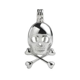 Skull Cage 925 Sterling Silver Love Wish Pearl Pendant