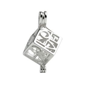 Heart Love Box Cage Love Wish Pearl 925 Sterling Silver Pendant Lockets