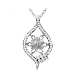 Shiny Unique-shaped 925 Sterling Silver Pendant Fitting with DIY Seat for Jewelry Making